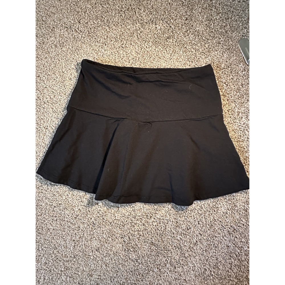 H & M‎ Divided High Rise Tennis Skirt Sz S Black Flowy Sporty Stretch Whimsygoth
